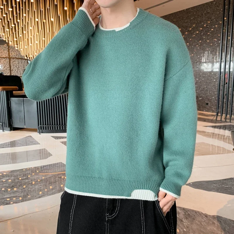 Winter Clothing Colors - Mężczyzna Odzież Pullovers Okrągły kołnierz Swetry