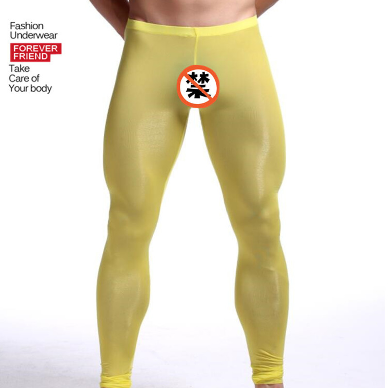Thermal Base Layer - Męskie legginsy termiczne z jedwabiu lodowego,