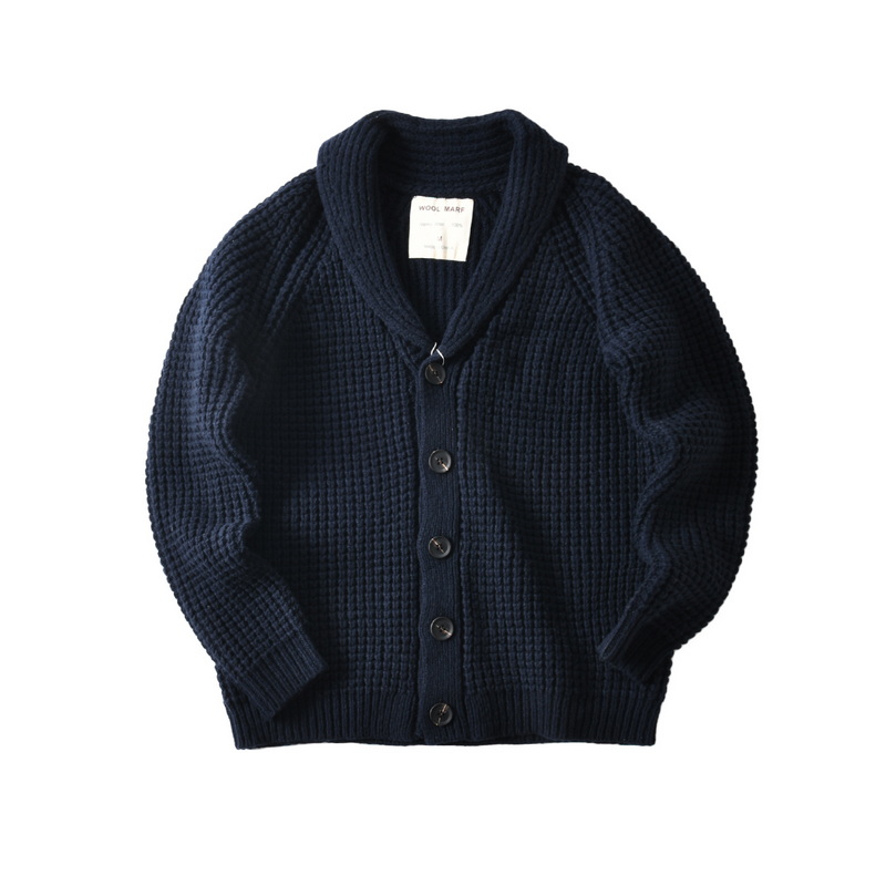 Wool Blend Coat - Męski sweter z grubej dzianiny z