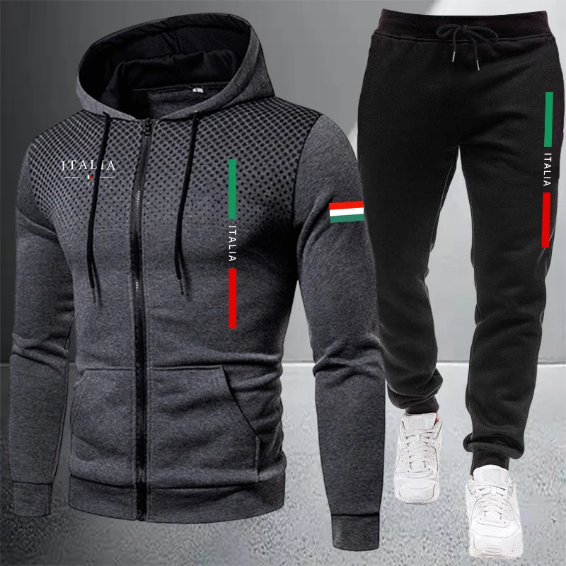 Winter Clothing Clearance Sale - Męski dres sportowy z kapturem na