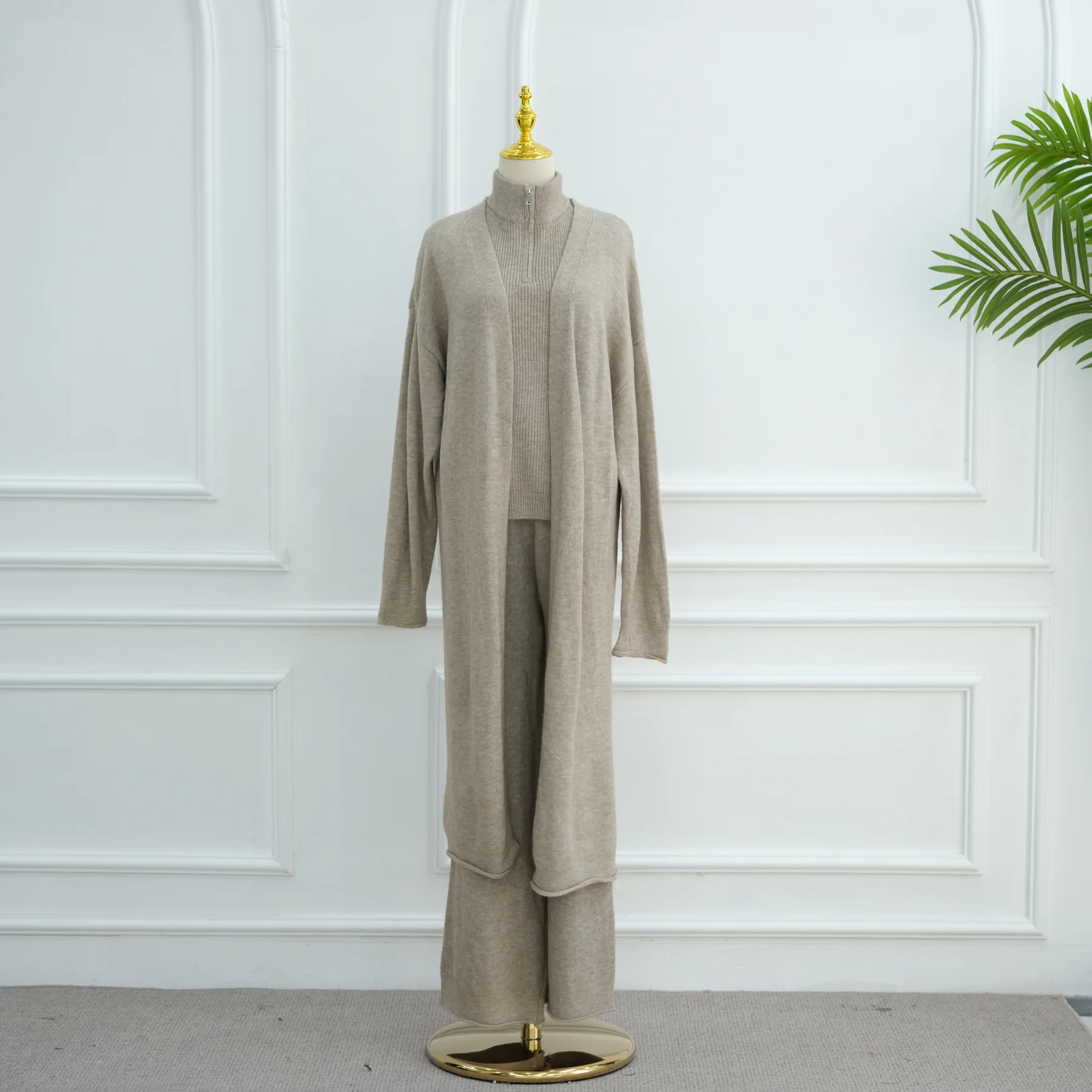 Winter Clothing Dubai - Zimowe damskie muzułmańskie komplety swetrowe, dzianinowe