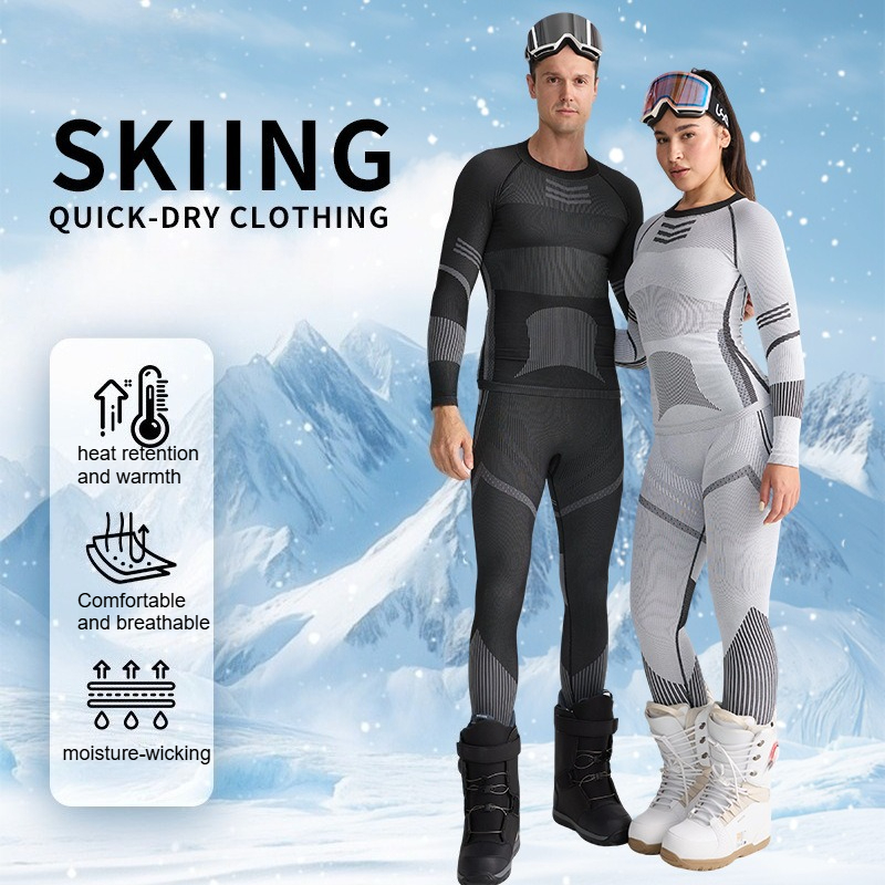 Thermal Base Layer - Zestaw Bielizny Termicznej Narciarskiej Męski Damski