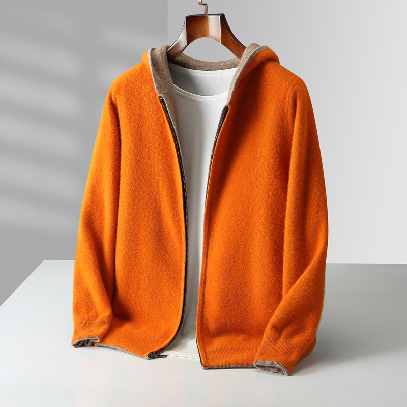 Wool Blend Coat - Nowe męskie dwustronne kurtki z kapturem