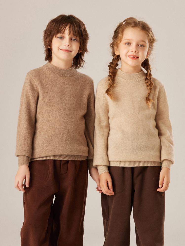 Winter Clothing Colors - Dziecięcy sweter kaszmirowy z golfem, podstawowy,