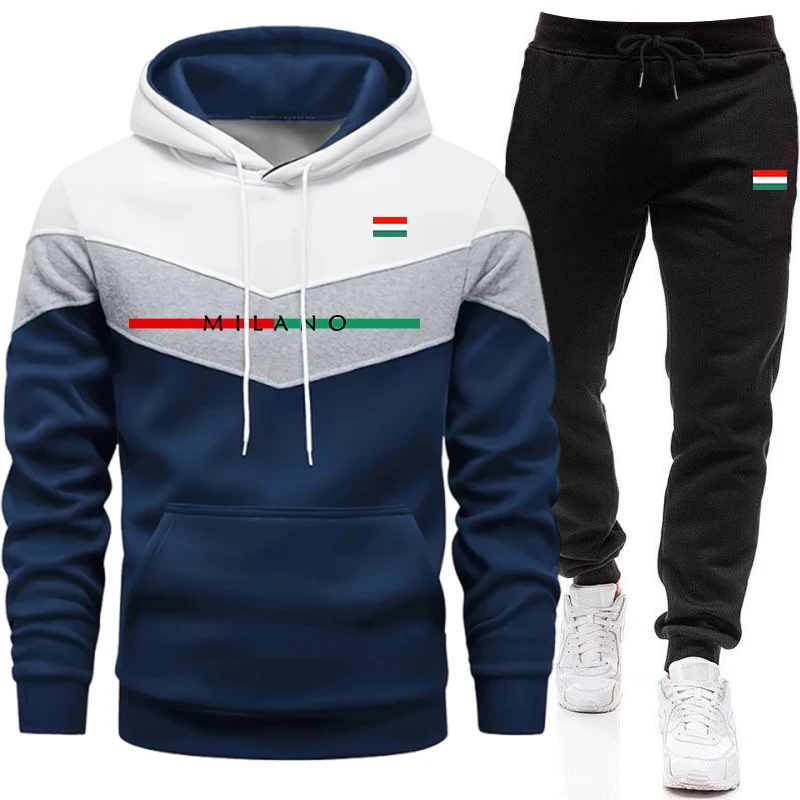 Winter Clothing - Wysokiej jakości dres męski, casualowy, trójkolorowy,