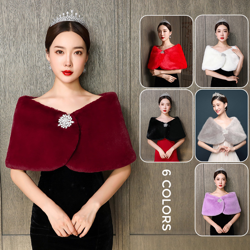 Winter Clothing Clearance Sale - Damski szal ślubny peleryna ślubna sztuczne