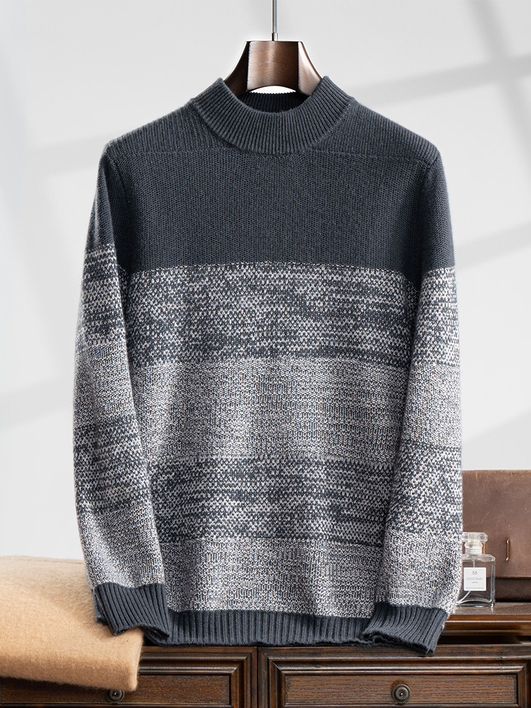 Winter Clothing Colors - Męski sweter z kaszmiru 100%, gruby,
