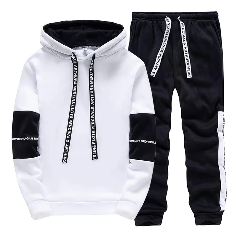 Czarno-biały męski dres, modny – Winter Clothing recenzja i cena