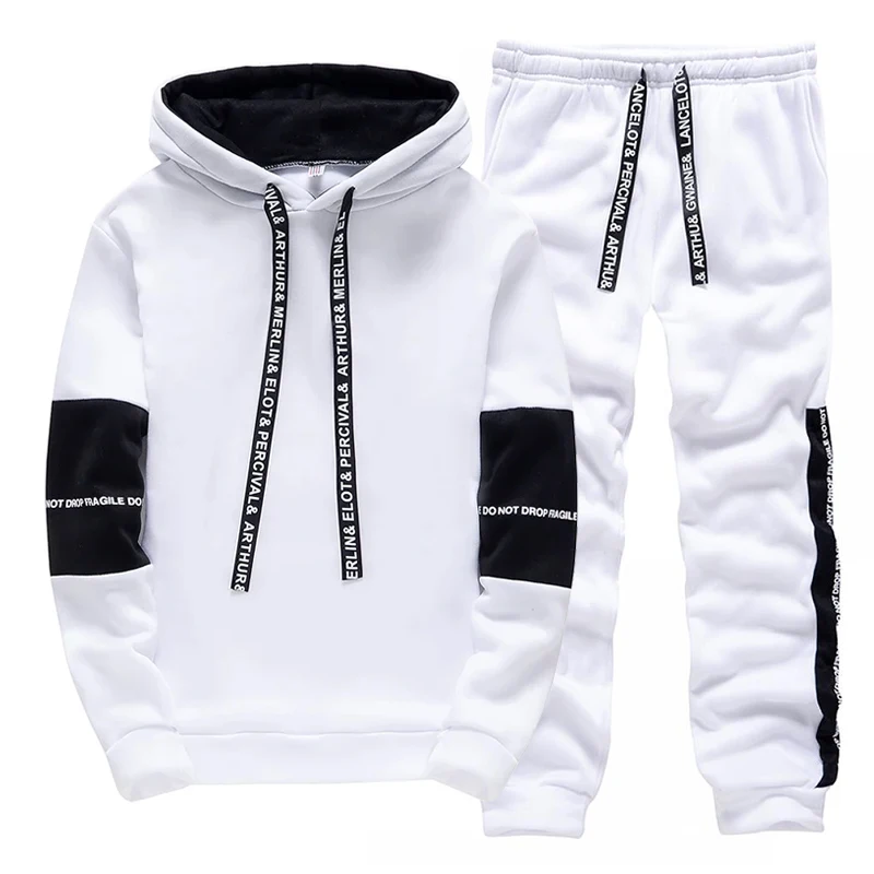 Czarno-biały męski dres, modny – Winter Clothing recenzja i cena