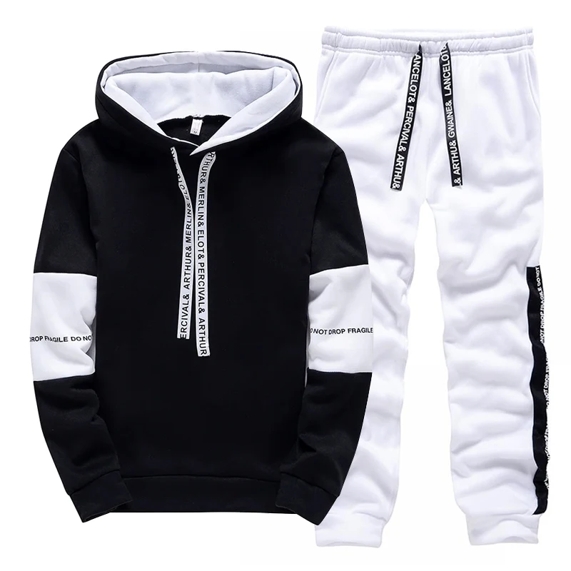 Czarno-biały męski dres, modny – Winter Clothing recenzja i cena