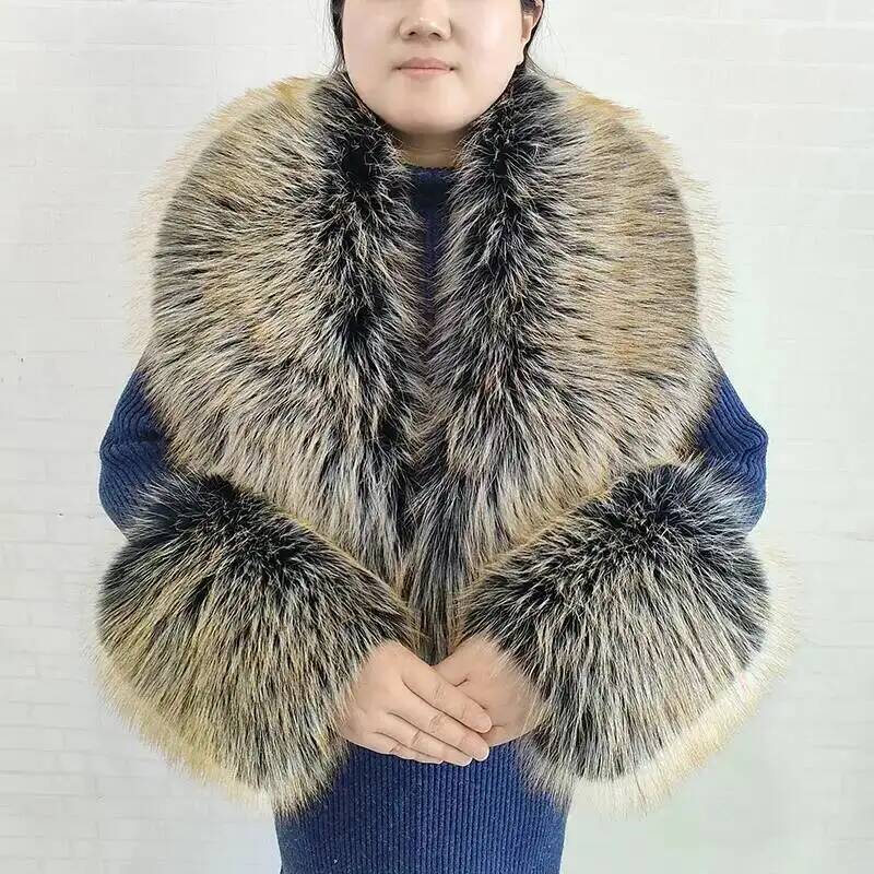 Duży szal damski z imitacji fu – Winter Clothing Clearance Sale recenzja i cena