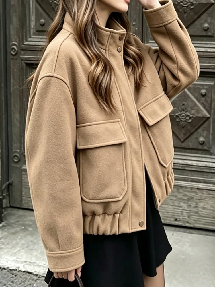 Minimalistyczna damska kurtka  – Wool Blend Coat recenzja i cena