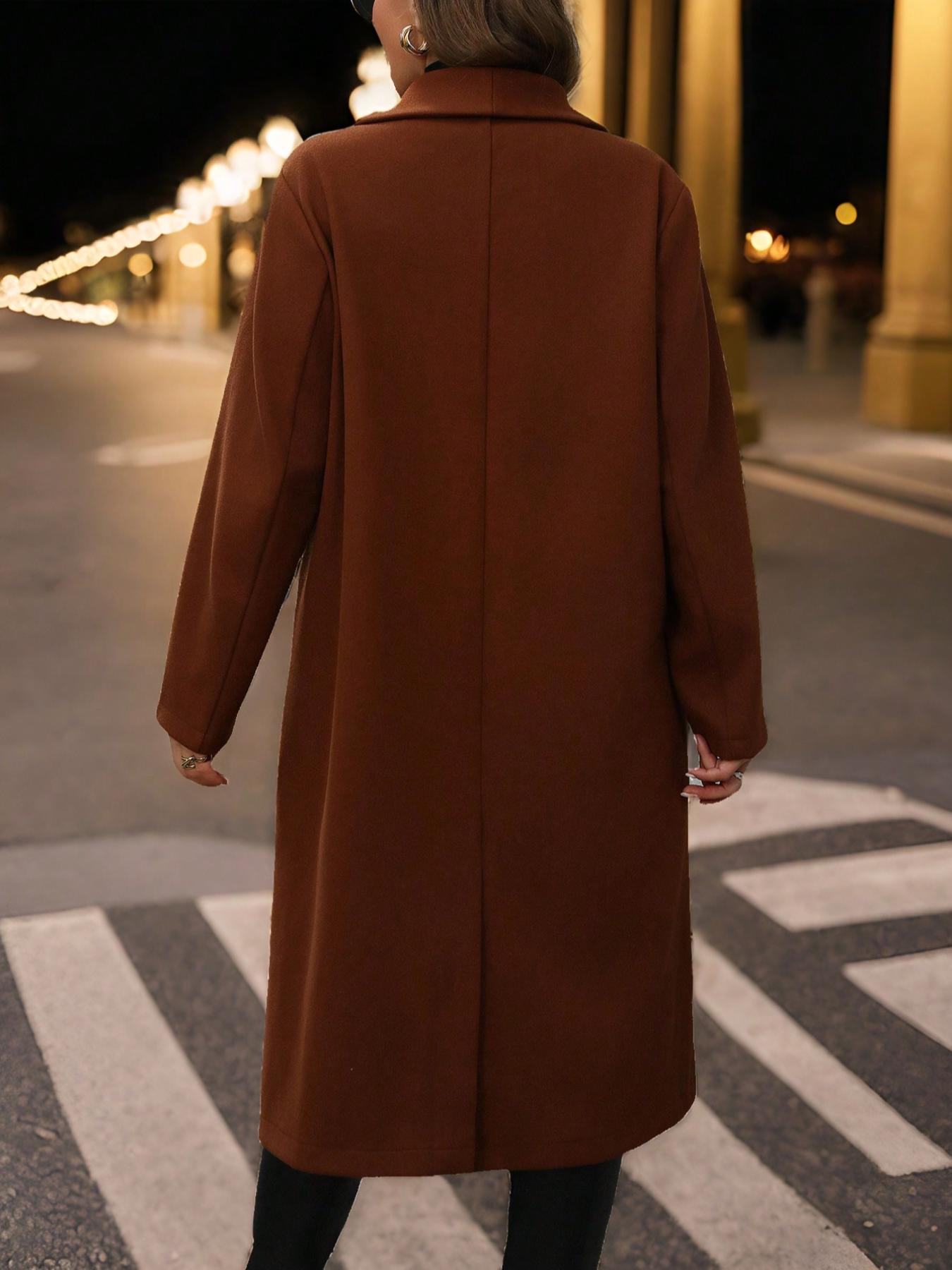 Karmelowy brązowy płaszcz z mi – Wool Blend Coat recenzja i cena